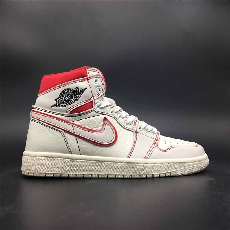 Air Jordan Retro 1 Retro High Og Sail Black Phantom Shoes University Red 555088 160 (9) - newkick.vip