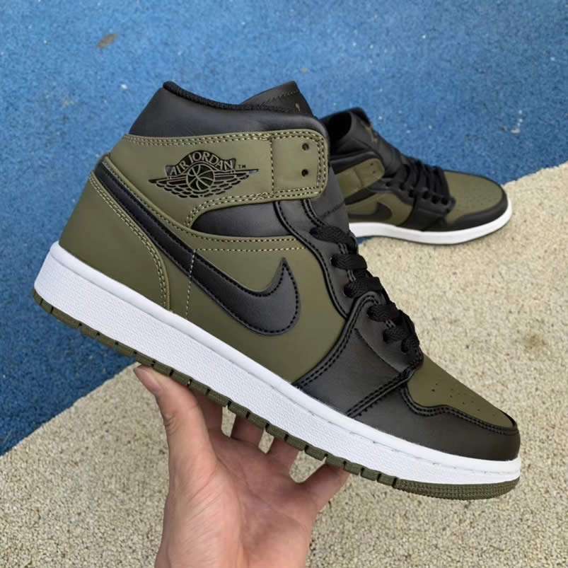 Nike Air Jordan 1 Mid 'Dark Olive Canvas' Release Date 554724-301 Pics