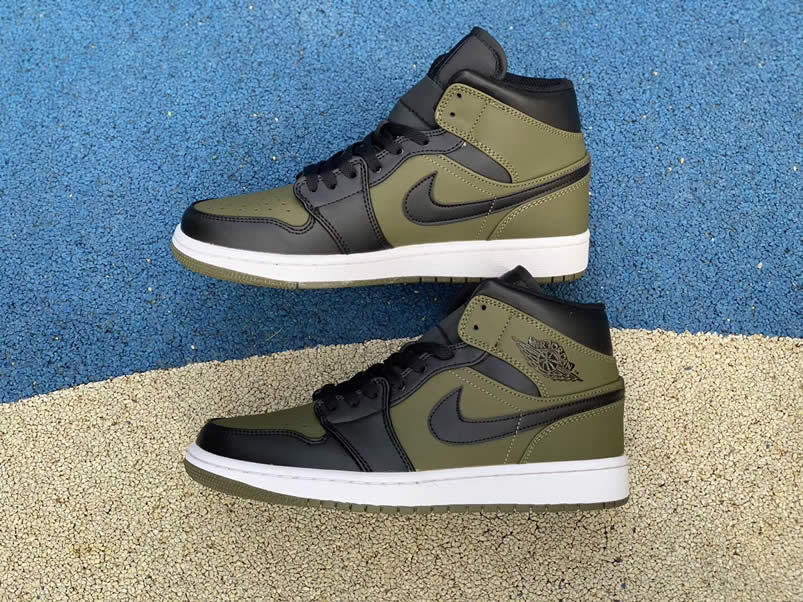 Nike Air Jordan 1 Mid 'Dark Olive Canvas' Release Date 554724-301 Pics