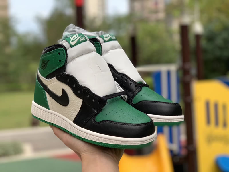 pine green new air jordan 1 high og gs 575441-302 shoes pics