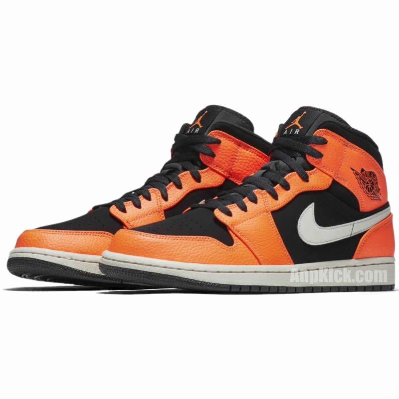 shattered backboard air jordan 1 mid black orange peel 554724-062