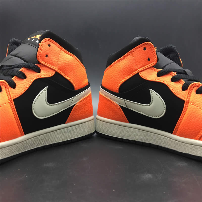 shattered backboard air jordan 1 mid black orange peel 554724-062 pics