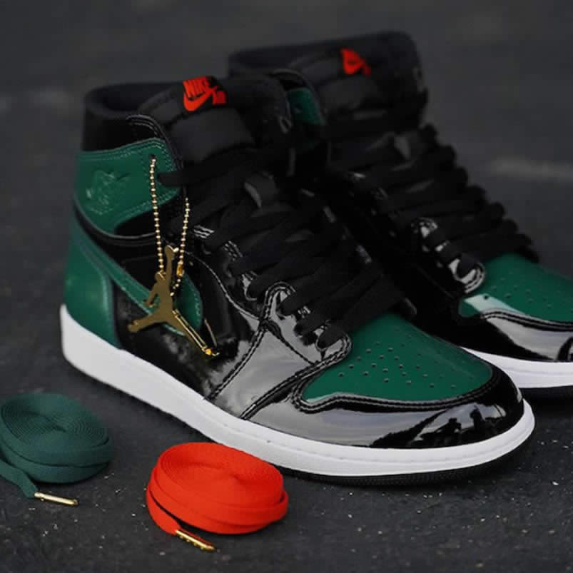 Solefly Miami Art Basel x Air jordan 1 Green Patent Leather 'Friends & Family' AV3905-038 Pics