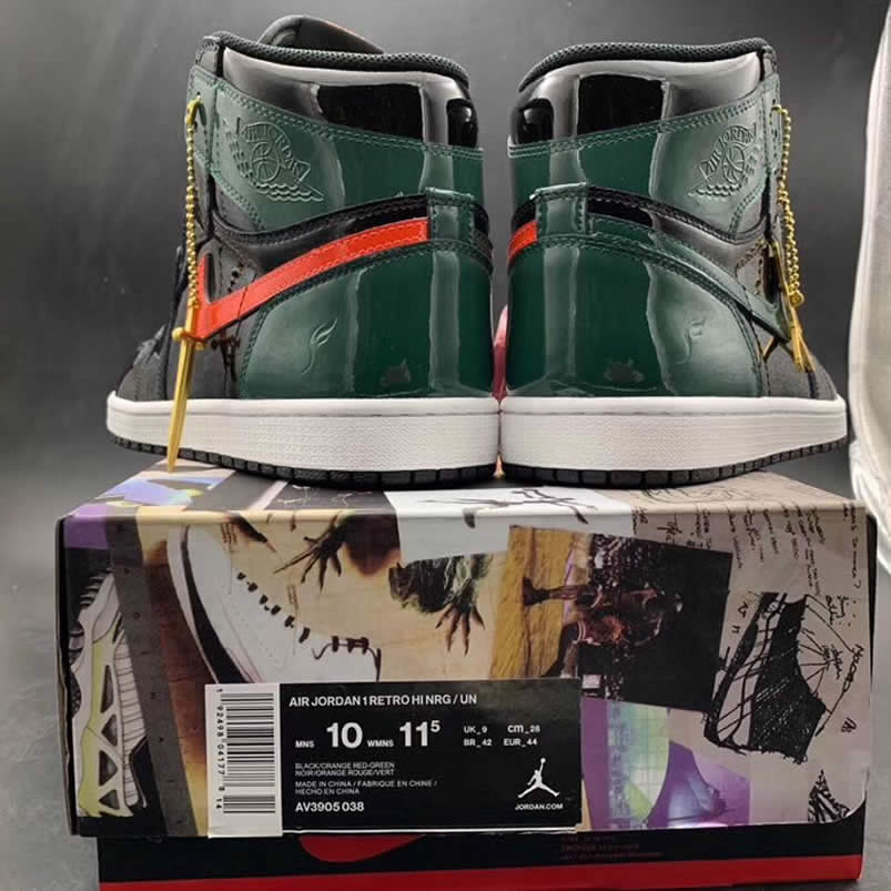 Solefly Miami Art Basel x Air jordan 1 Green Patent Leather 'Friends & Family' AV3905-038 Pics