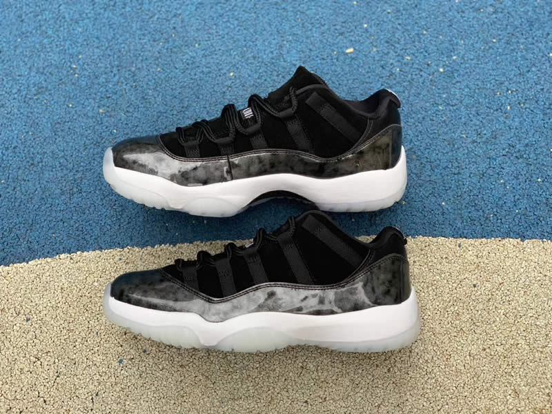 air jordan 11 low barons black on feet grade school for sale 528895-010 pics