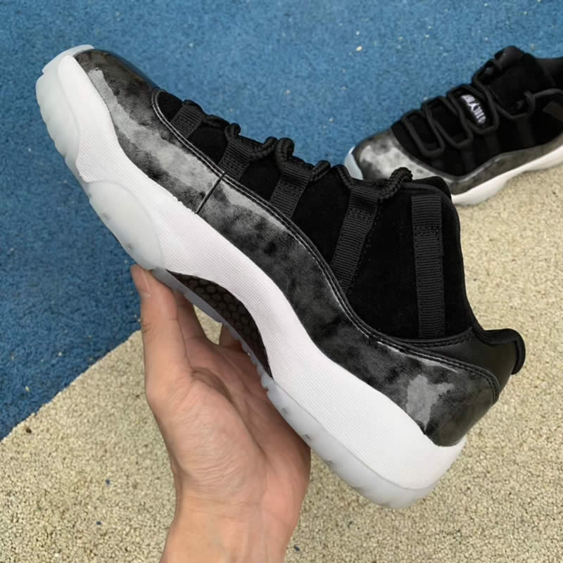 air jordan 11 low barons black on feet grade school for sale 528895-010 pics