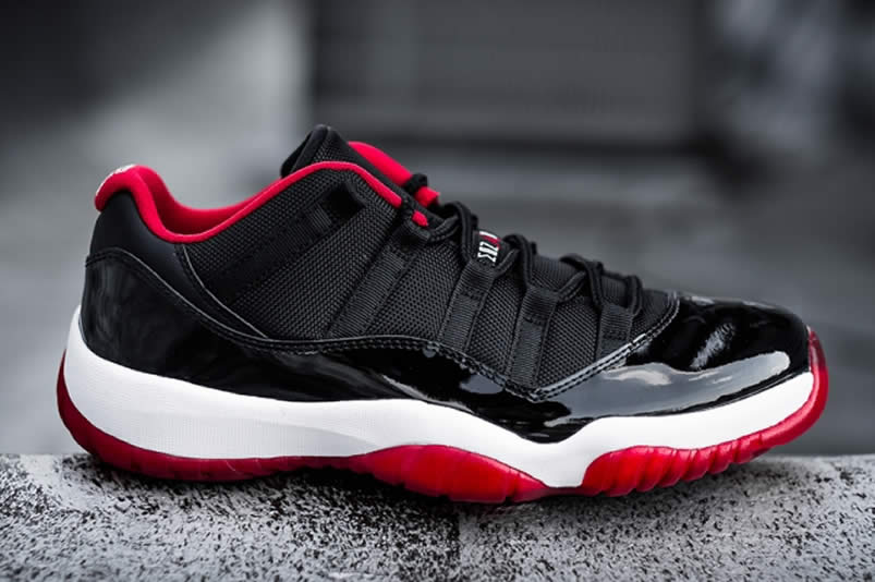 Air Jordan 11 Low 'Bred' On Feet For Sale Black Red Price 528895-012 Pics