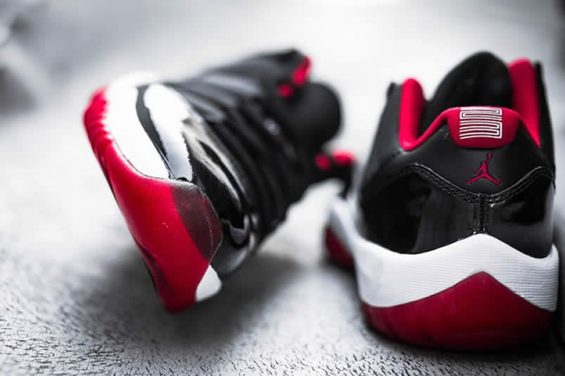 Air Jordan 11 Low 'Bred' On Feet For Sale Black Red Price 528895-012 Pics