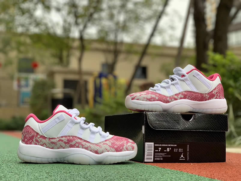 Air Jordan 11 Low Womens Wmns Snakeskin 2019 Pink Shoes Ah7860 106 (3) - newkick.vip