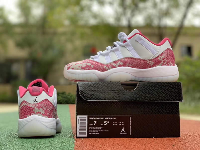 Air Jordan 11 Low Womens Wmns Snakeskin 2019 Pink Shoes Ah7860 106 (4) - newkick.vip