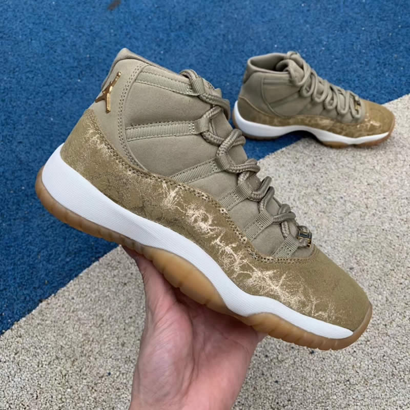 air jordan 11 netural olive lux green womens gs aj11 ar0715-200 pics