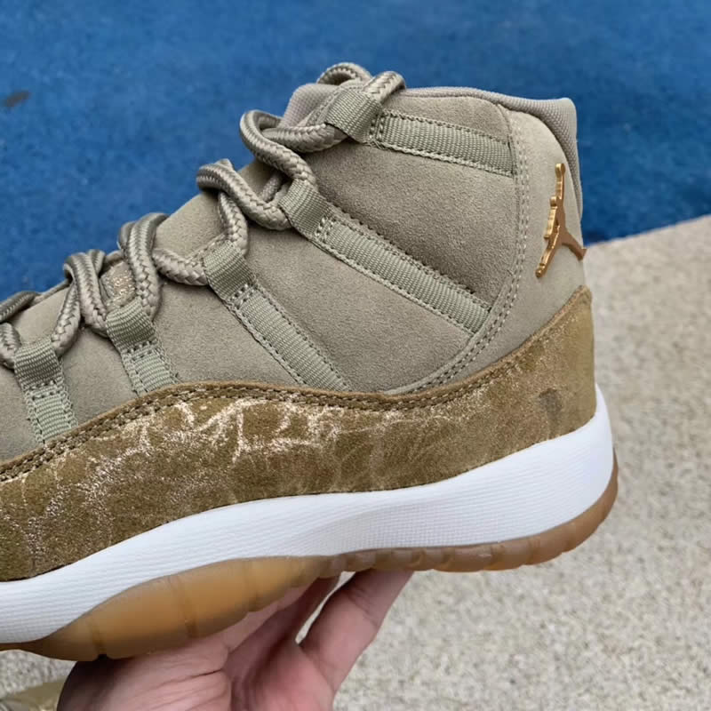 air jordan 11 netural olive lux green womens gs aj11 ar0715-200 pics