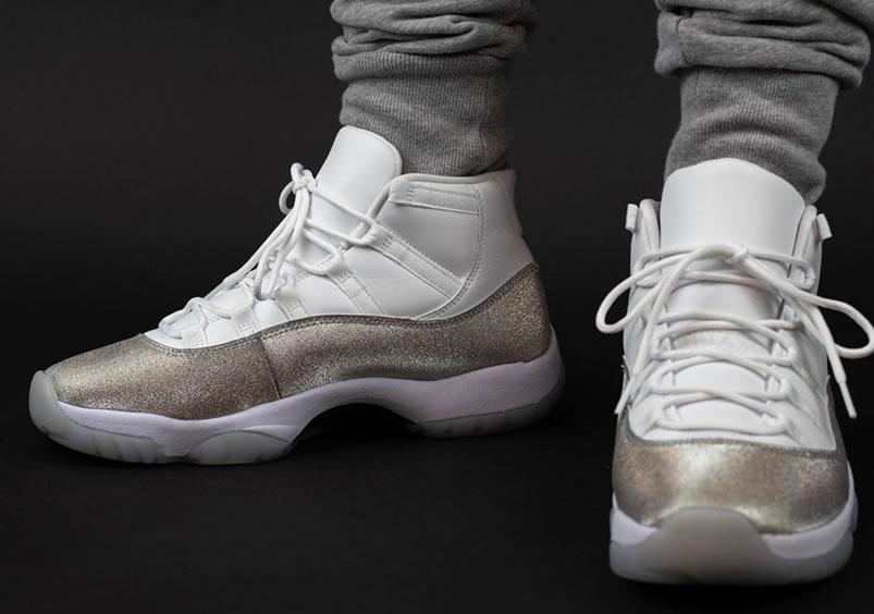 Air Jordan 11 Retro Wmns Metallic Silver Vast Grey On Feet Ar0715 100 (3) - newkick.vip