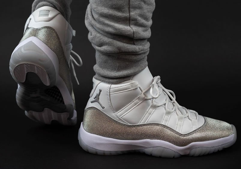 Air Jordan 11 Retro Wmns Metallic Silver Vast Grey On Feet Ar0715 100 (4) - newkick.vip