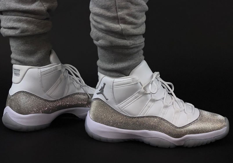 Air Jordan 11 Retro Wmns Metallic Silver Vast Grey On Feet Ar0715 100 (5) - newkick.vip