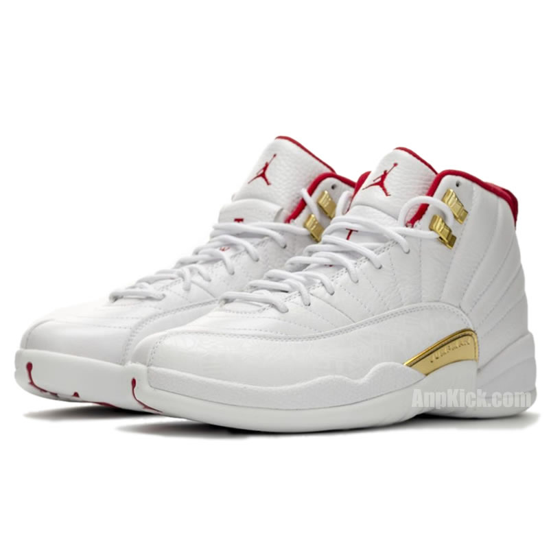 Air Jordan 12 Fiba 2019 White University Red Gold 130690 107 (1) - newkick.vip