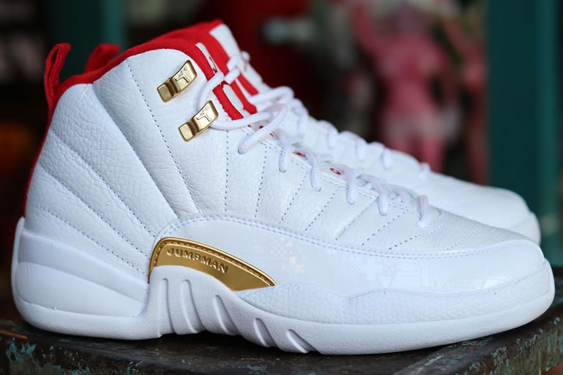 Air Jordan 12 Fiba 2019 White University Red Gold 130690 107 (6) - newkick.vip