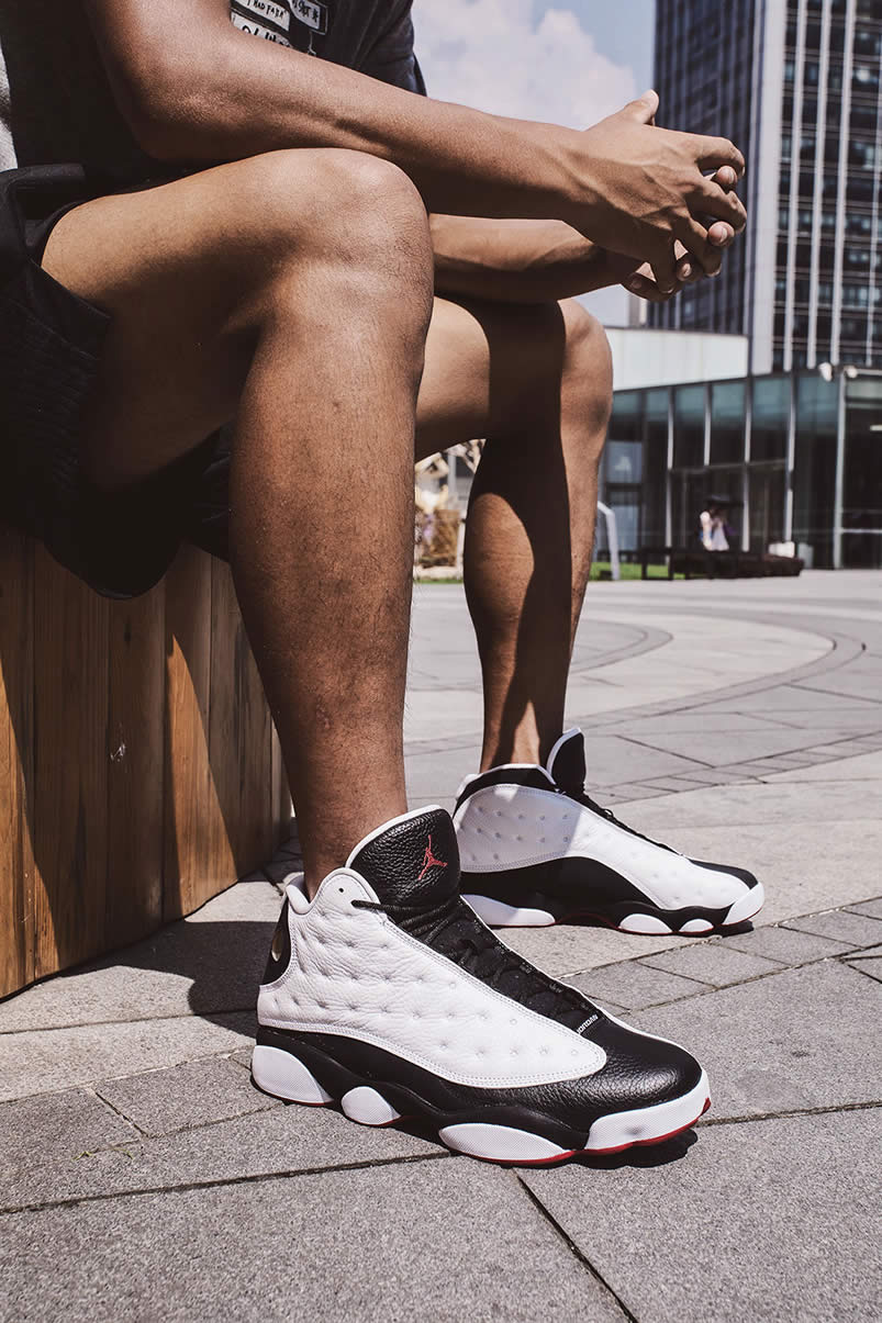 Air Jordan 13 'He Got Game' 2018 Black And White On Feet Outfit For Sale 414571-104