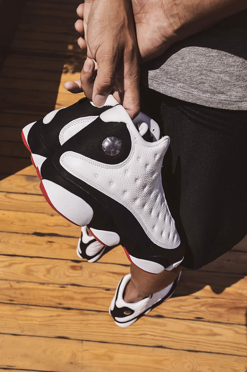 Air Jordan 13 'He Got Game' 2018 Black And White On Feet Outfit For Sale 414571-104