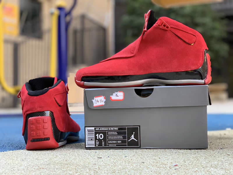 air jordan 18 toro gym red suede aa2494-601 release date 2018 pics