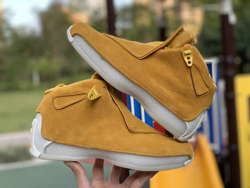 air jordan 18 toro yellow ochre suede aa2494-701 release date 2018 pics