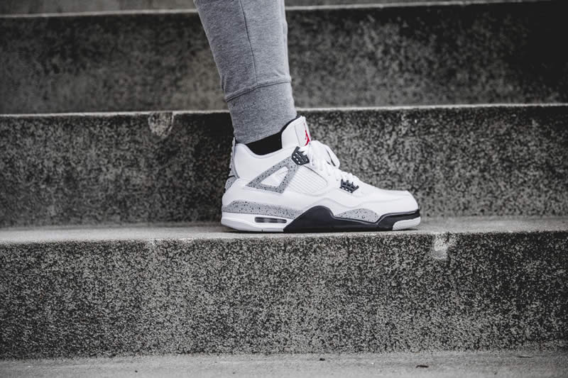 air jordan 4 iv retro og white cement on feet