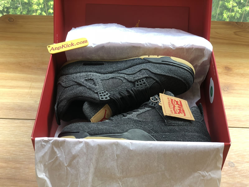 Levi's x Air Jordan 4 'Black Denim' For Sale In-Box Images