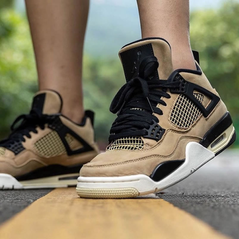 Air Jordan 4 Wmns Mushroom On Feet Womens Mens Aj4 Shoes Release Date Aq9129 200 (2) - newkick.vip