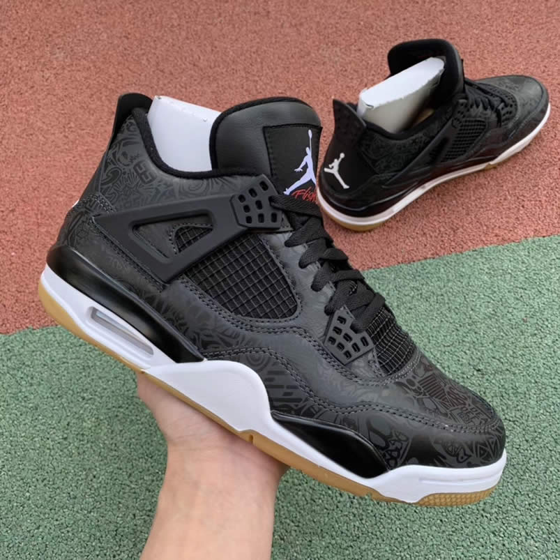 Air Jordan Retro 4 SE Laser 30th Anniversary 'Black Gum' Aj4 Shoes CI1184-001 Pics