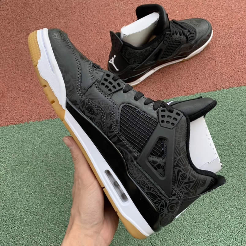 Air Jordan Retro 4 SE Laser 30th Anniversary 'Black Gum' Aj4 Shoes CI1184-001 Pics