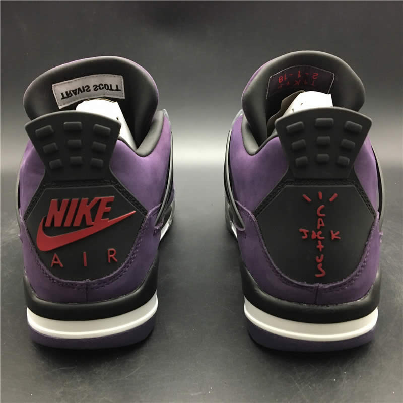 Travis Scott Air Jordan 4 Purple On Feet For Sale (3) - newkick.vip