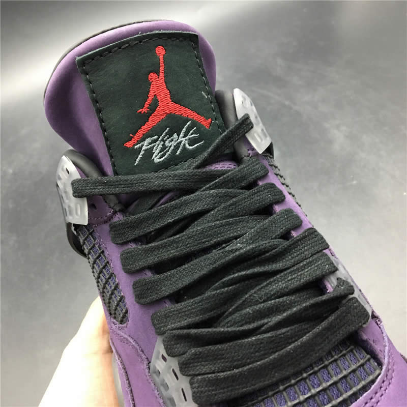 Travis Scott Air Jordan 4 Purple On Feet For Sale (6) - newkick.vip