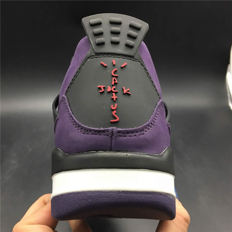 Travis Scott Air Jordan 4 Purple On Feet For Sale (7) - newkick.vip