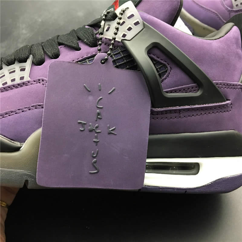 Travis Scott Air Jordan 4 Purple On Feet For Sale (8) - newkick.vip