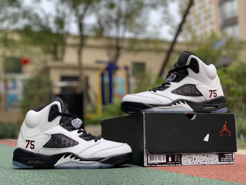 Air Jordan 5 Paris Saint Germain Friends Family Psg White Av9175 101 Detail Pics (4) - newkick.vip