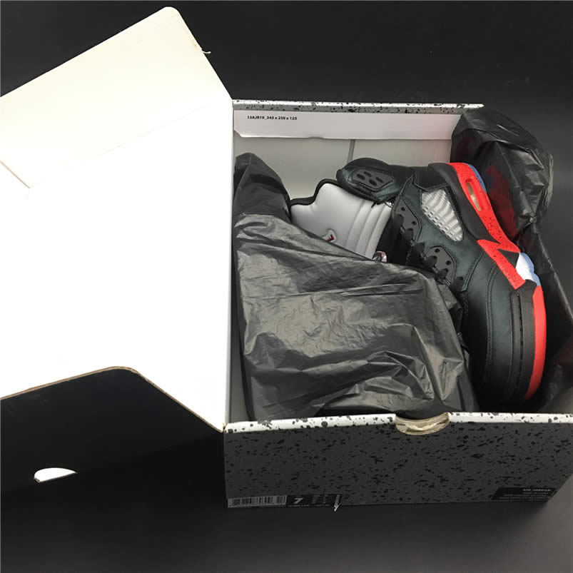 Air Jordan 5 Satin Bred Black University Red For Sale On Feet Outfit 136027 006 (12) - newkick.vip