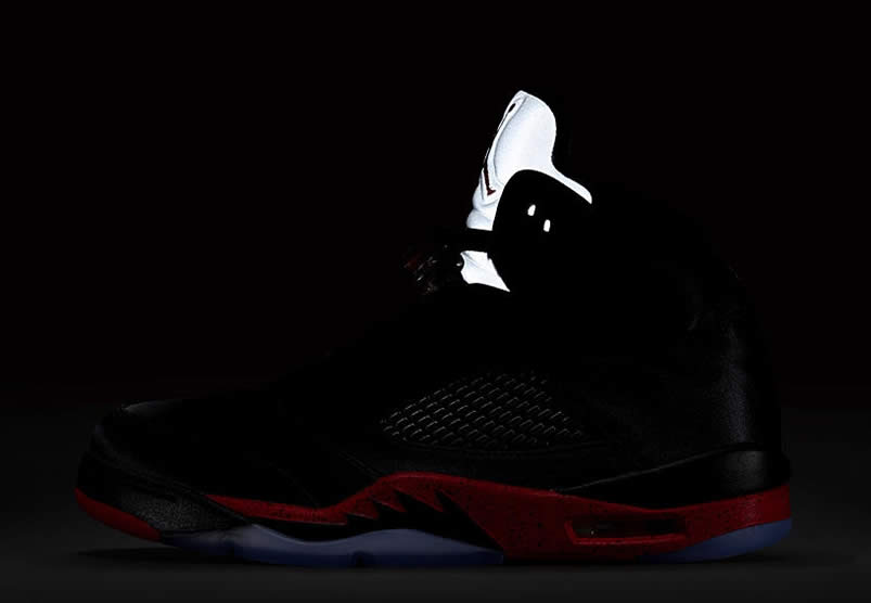 Air Jordan 5 Satin Bred Black University Red For Sale On Feet Outfit 136027 006 (14) - newkick.vip