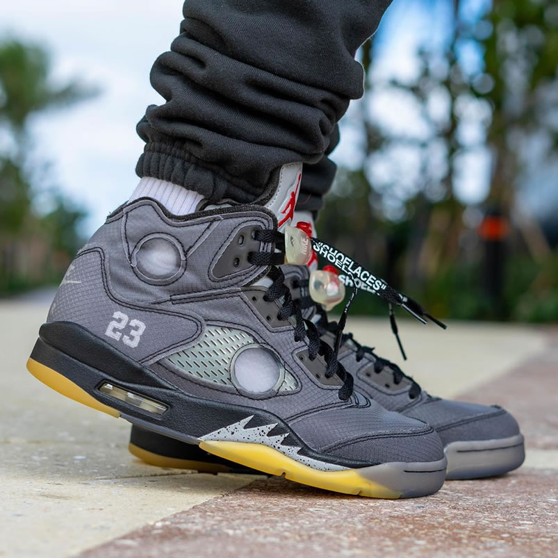 Off White Air Jordan 5 Black 2020 On Feet Release Date Ct8480 001 (2) - newkick.vip