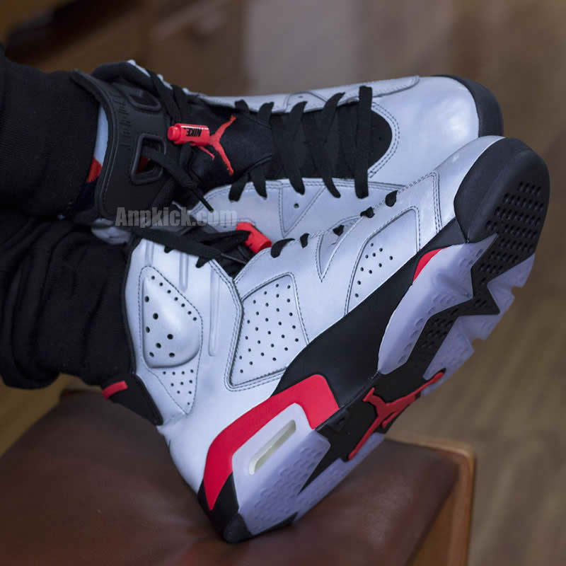 Air Jordan 6 Jsp 3m Reflective Silver Bugs Bunny Infrared Ci4072 001 On Feet (2) - newkick.vip