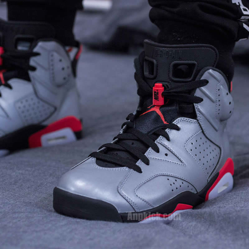 Air Jordan 6 Jsp 3m Reflective Silver Bugs Bunny Infrared Ci4072 001 On Feet (3) - newkick.vip