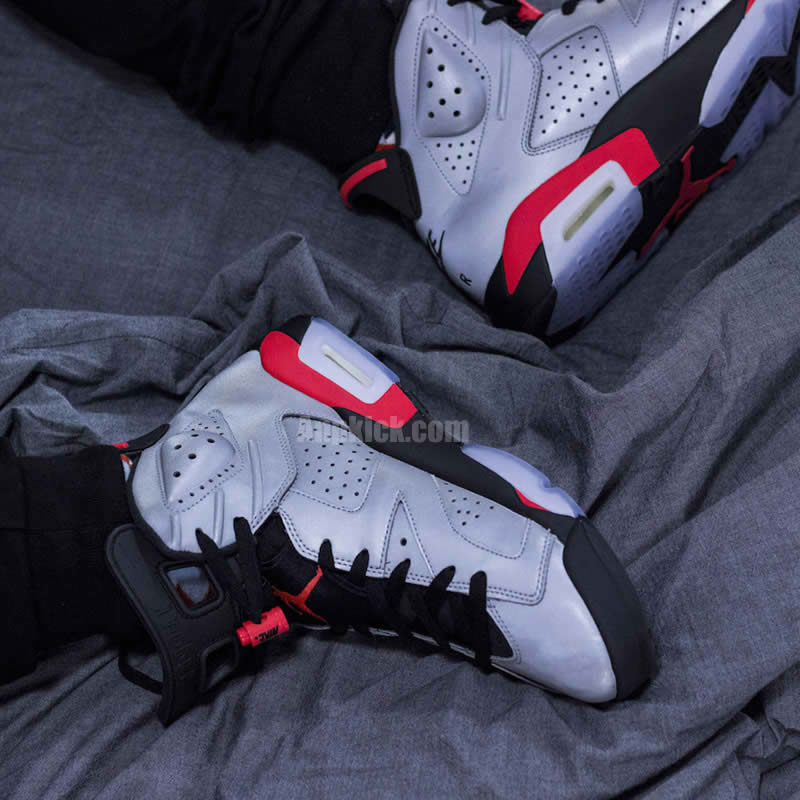 Air Jordan 6 Jsp 3m Reflective Silver Bugs Bunny Infrared Ci4072 001 On Feet (4) - newkick.vip