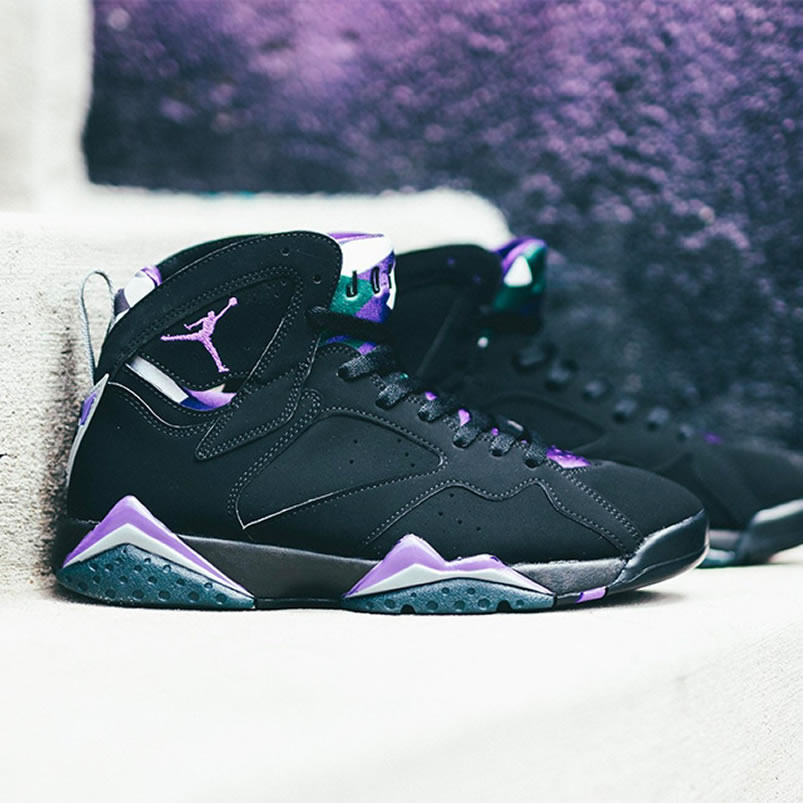 Air Jordan Retro 7 Ray Allen Pe Black And Purple 304775 053 (7) - newkick.vip