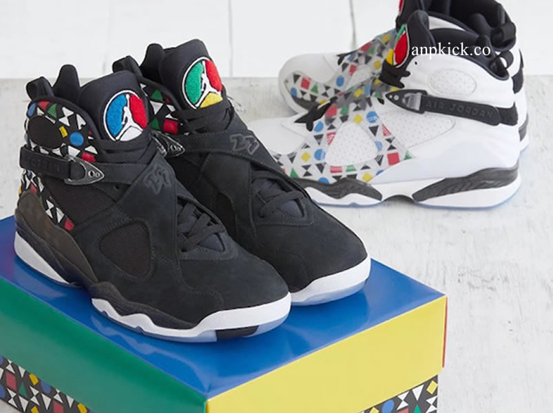 Air Jordan 8 Quai 54 Friends And Family Black White Aj8 Cj9218 001 Cj9218 100 (1) - newkick.vip