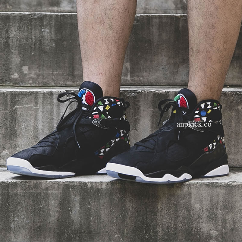 Air Jordan 8 Quai 54 On Feet Friends And Family Black White Aj8 Cj9218 001 (2) - newkick.vip