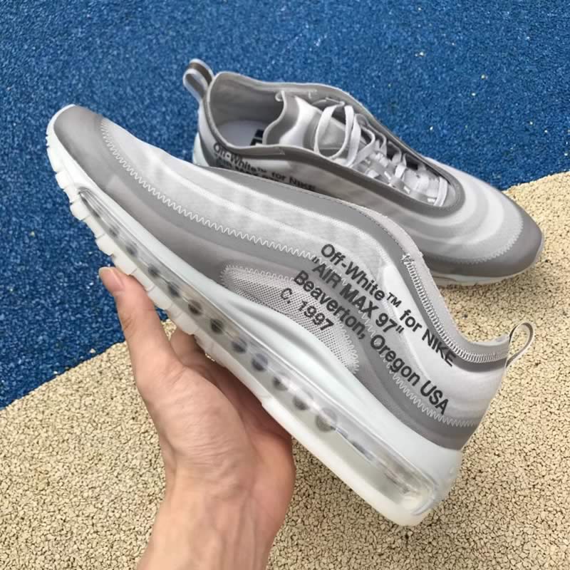 Off White Nike Air Max 97 Green Grey Mens Womens Shoes AJ4585-012 Lateral