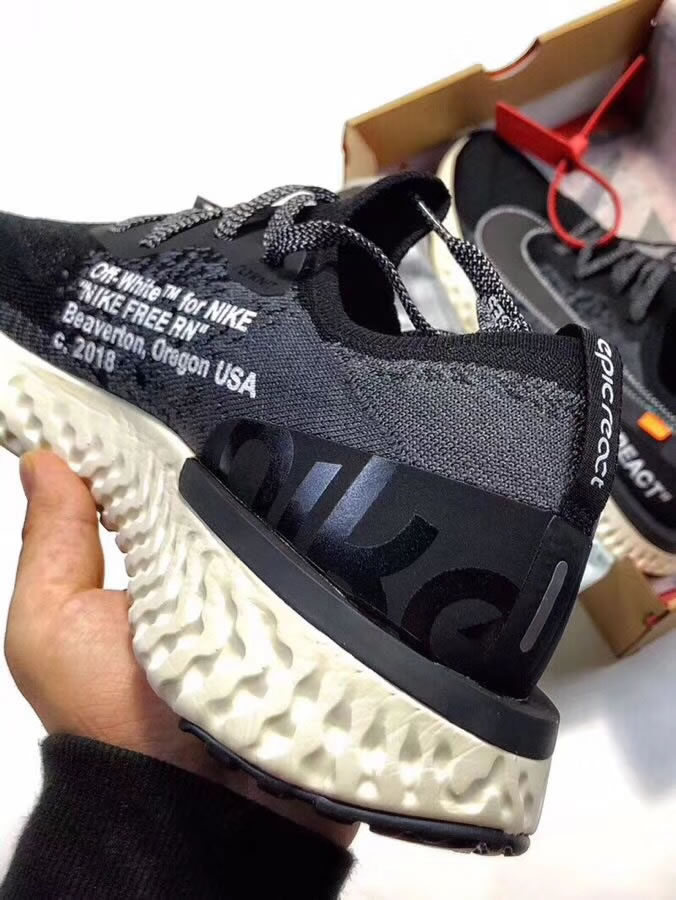 Off White x Nike Epic React Flyknit Black/White AQ0067-010