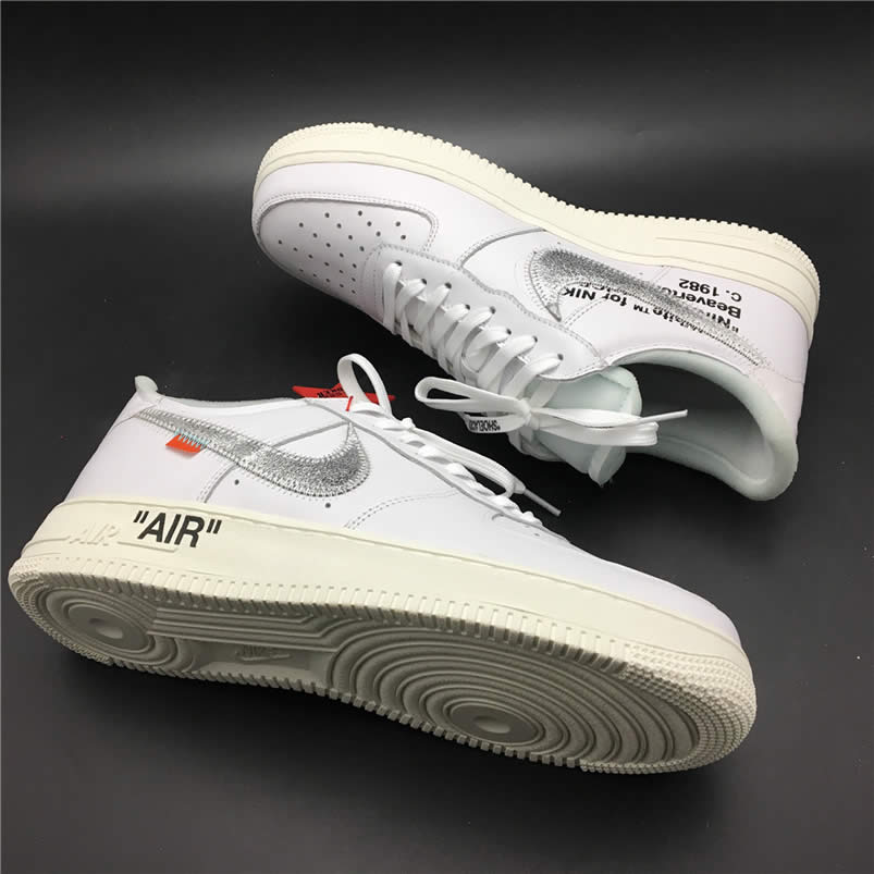 Off-White x Air Force 1 Low Silver 'The Ten' AF100 ComplexCon 07 Shoes AO4297-100 Pics