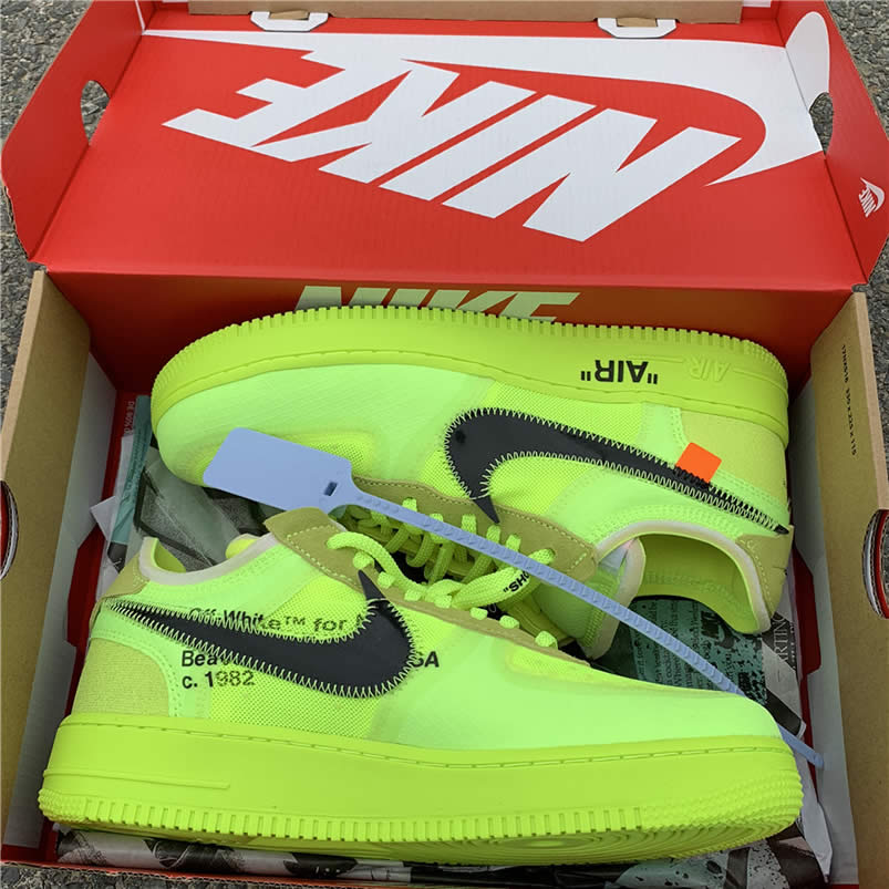 Off-White x Nike Air Force 1 Low 'Volt' Green Release Date AO4606-700 Pics