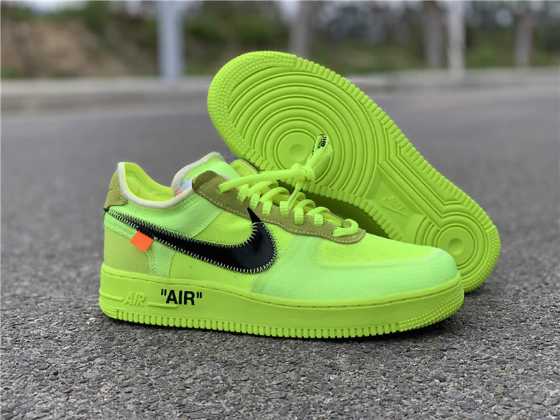 Off-White x Nike Air Force 1 Low 'Volt' Green Release Date AO4606-700 Pics