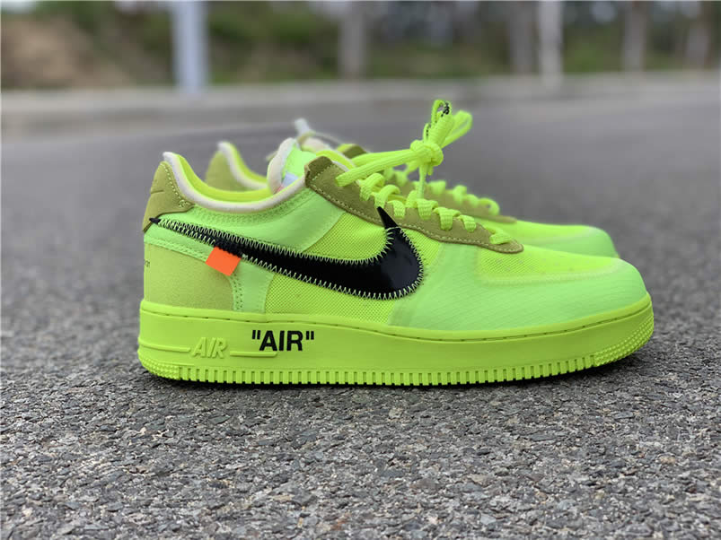 Off-White x Nike Air Force 1 Low 'Volt' Green Release Date AO4606-700 Pics